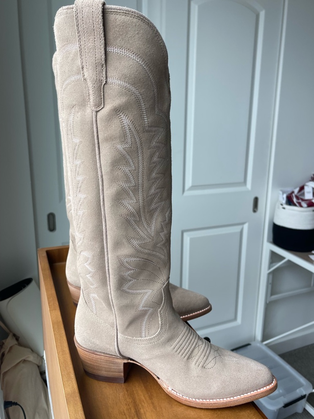 Tecovas FABULOUS Abby coastal cowgirl/festival season boots in Driftwood Suede! - Picture 16 of 17